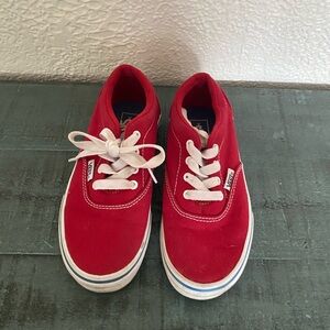 Vans Kids Red Canvas Lace-Up Sneakers
